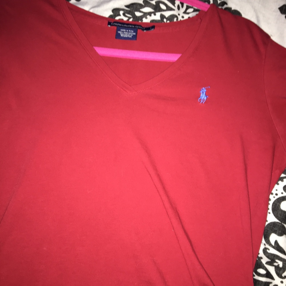 A red polo long sleeve
